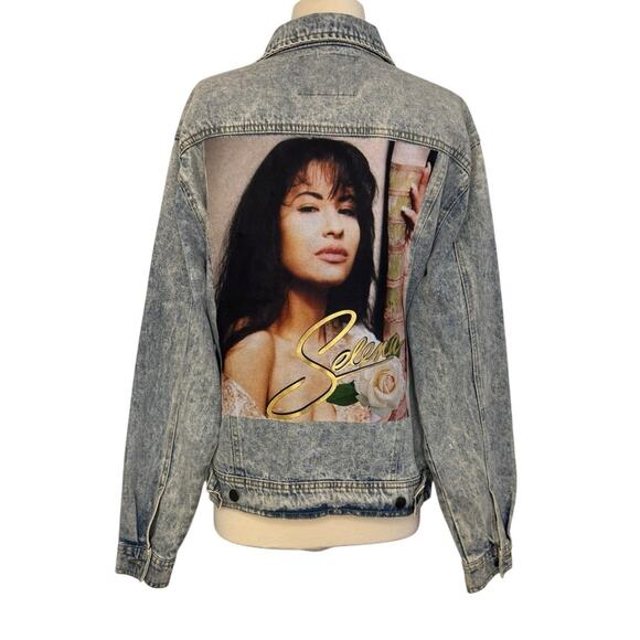 SELENA QUINTANILLA Denim Jacket Queen of Tejano Music Custom Retro Vintage Sz M - Picture 4 of 12